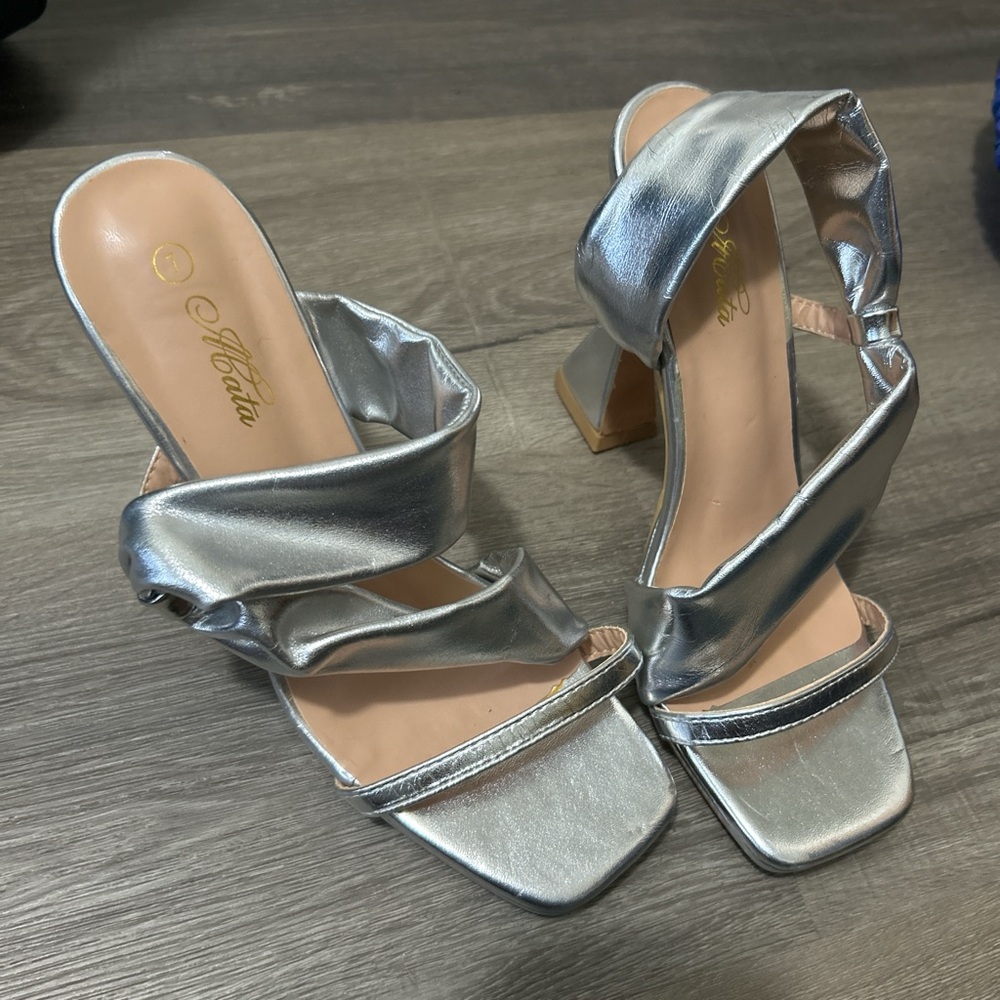 Silver Heeled Sandals